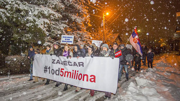 protest #1od5miliona u Zaječaru
